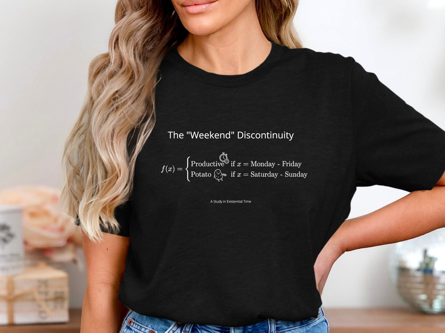 The Weekend Discontinuity T-Shirt - Funny Productivity Math