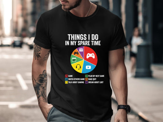 Things I Do In My Spare Time Gamer Pie Chart Tee