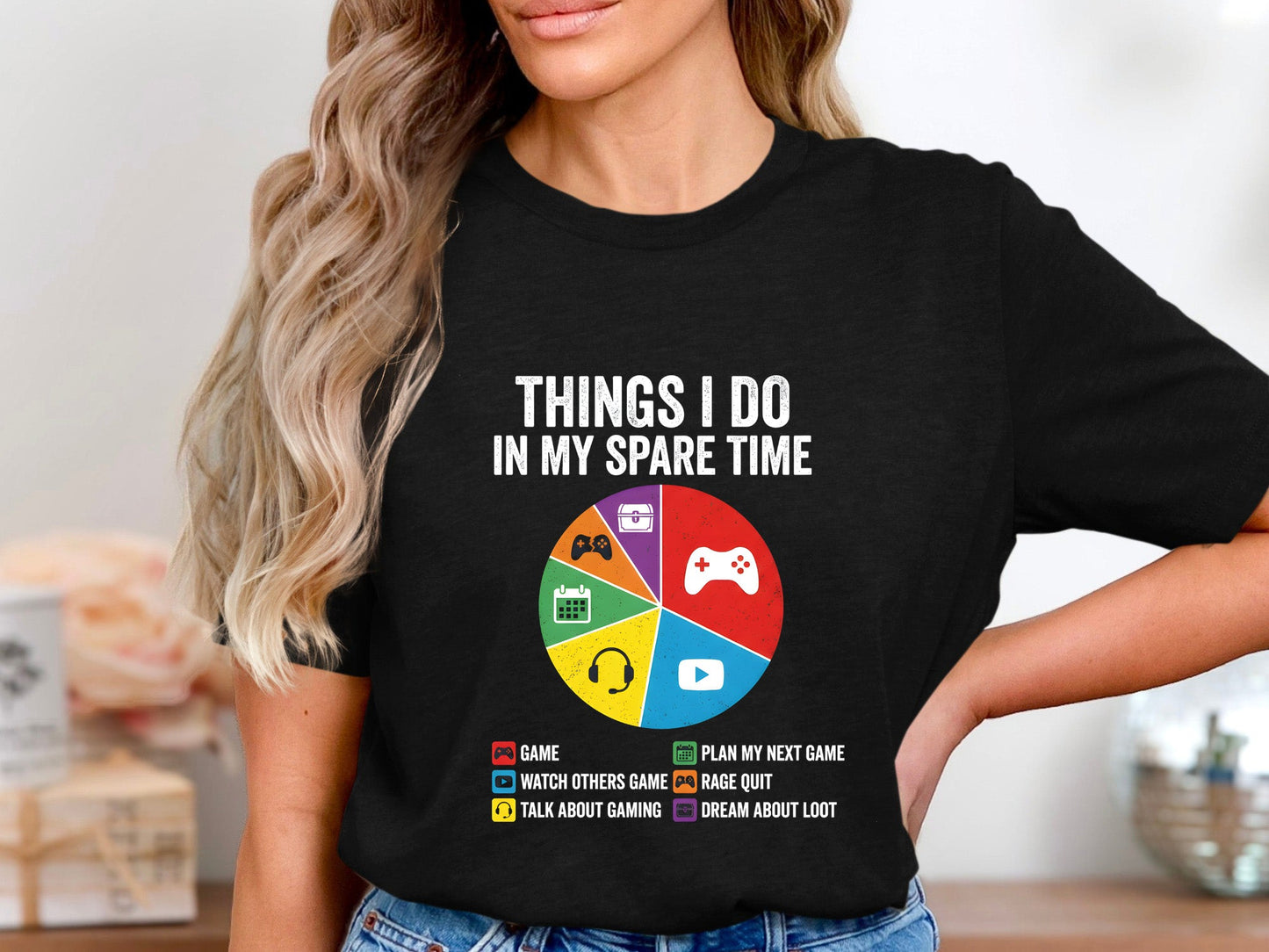 Things I Do In My Spare Time Gamer Pie Chart Tee