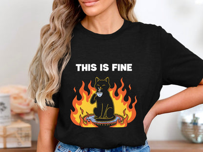 This Is Fine Cat Meme T-Shirt