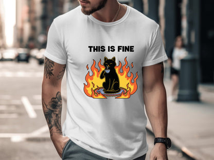 This Is Fine Cat Meme T-Shirt