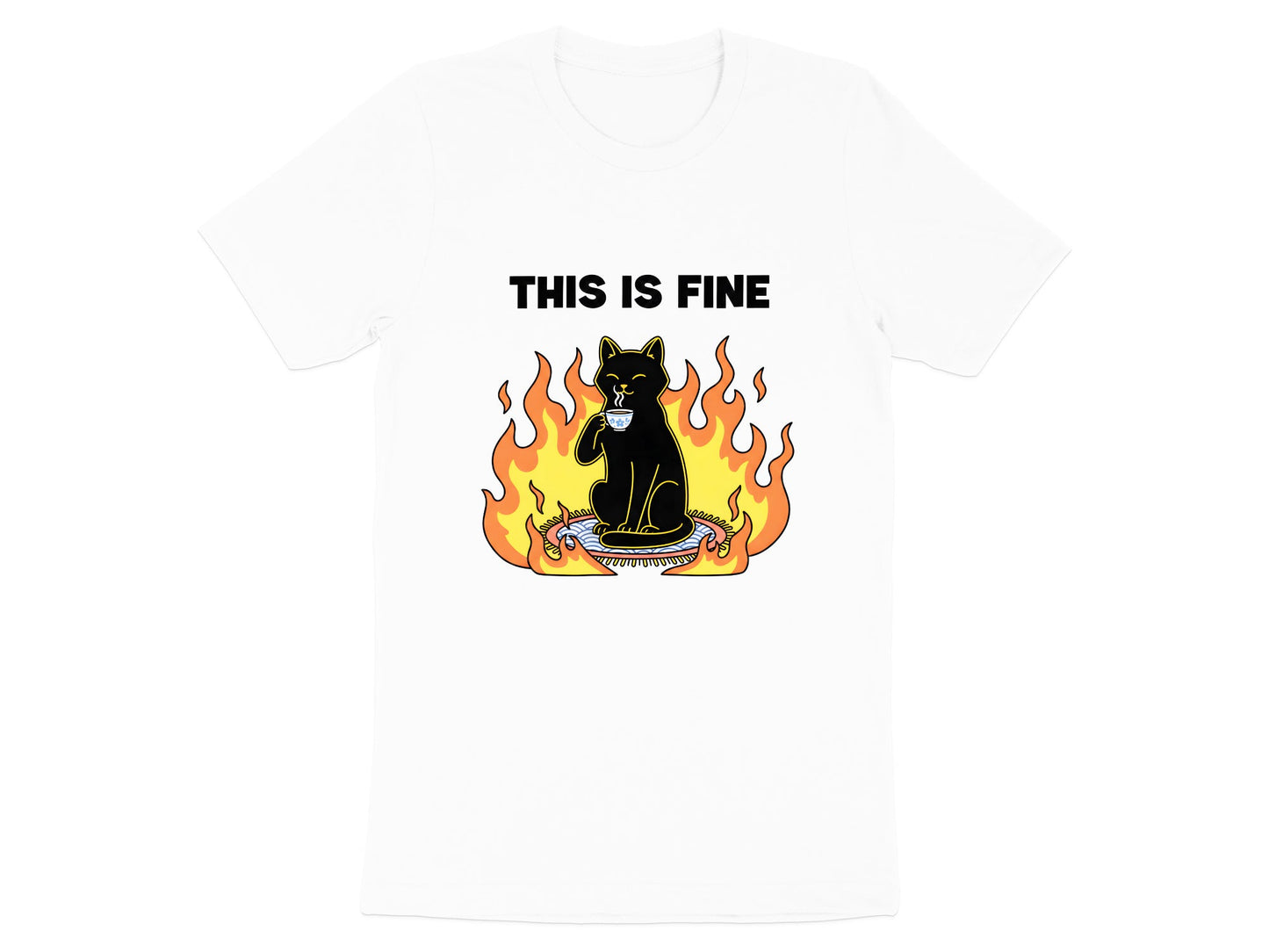 This Is Fine Cat Meme T-Shirt