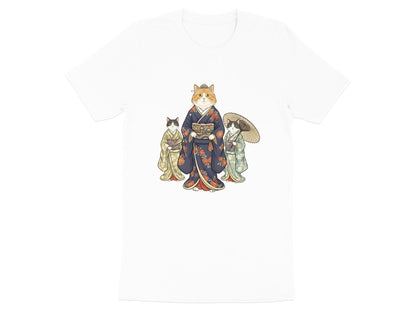 Ukiyo-e Kimono Geisha Cats T-Shirt