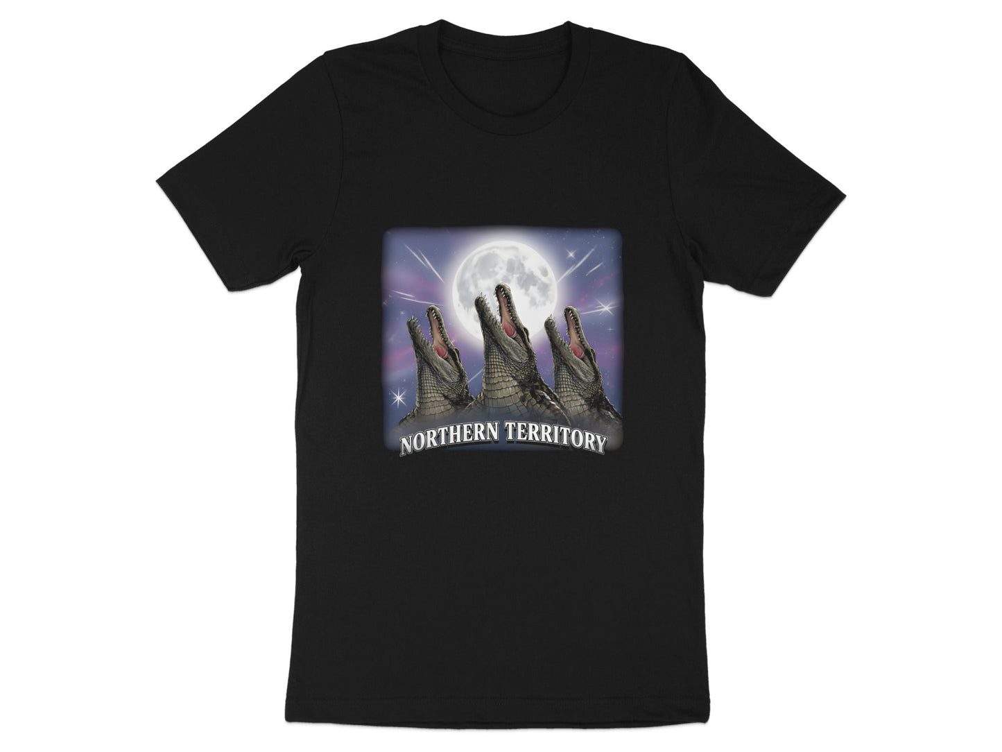 Three Crocodile Moon Northern Territory T-Shirt - Retro Style