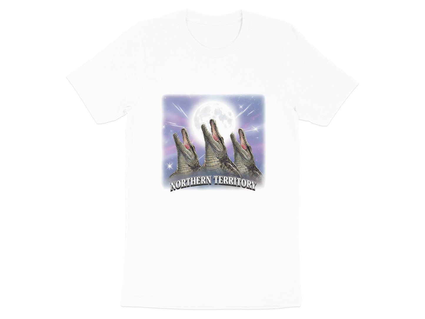 Three Crocodile Moon Northern Territory T-Shirt - Retro Style