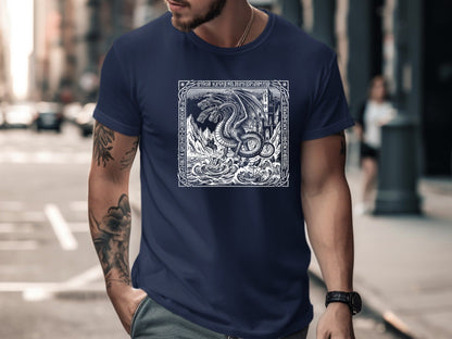 Three-Headed Dragon Medieval Woodcut Tee