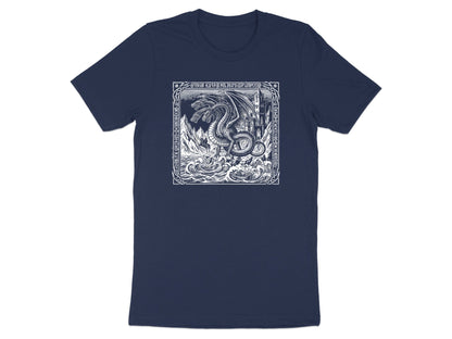 Three-Headed Dragon Medieval Woodcut Tee