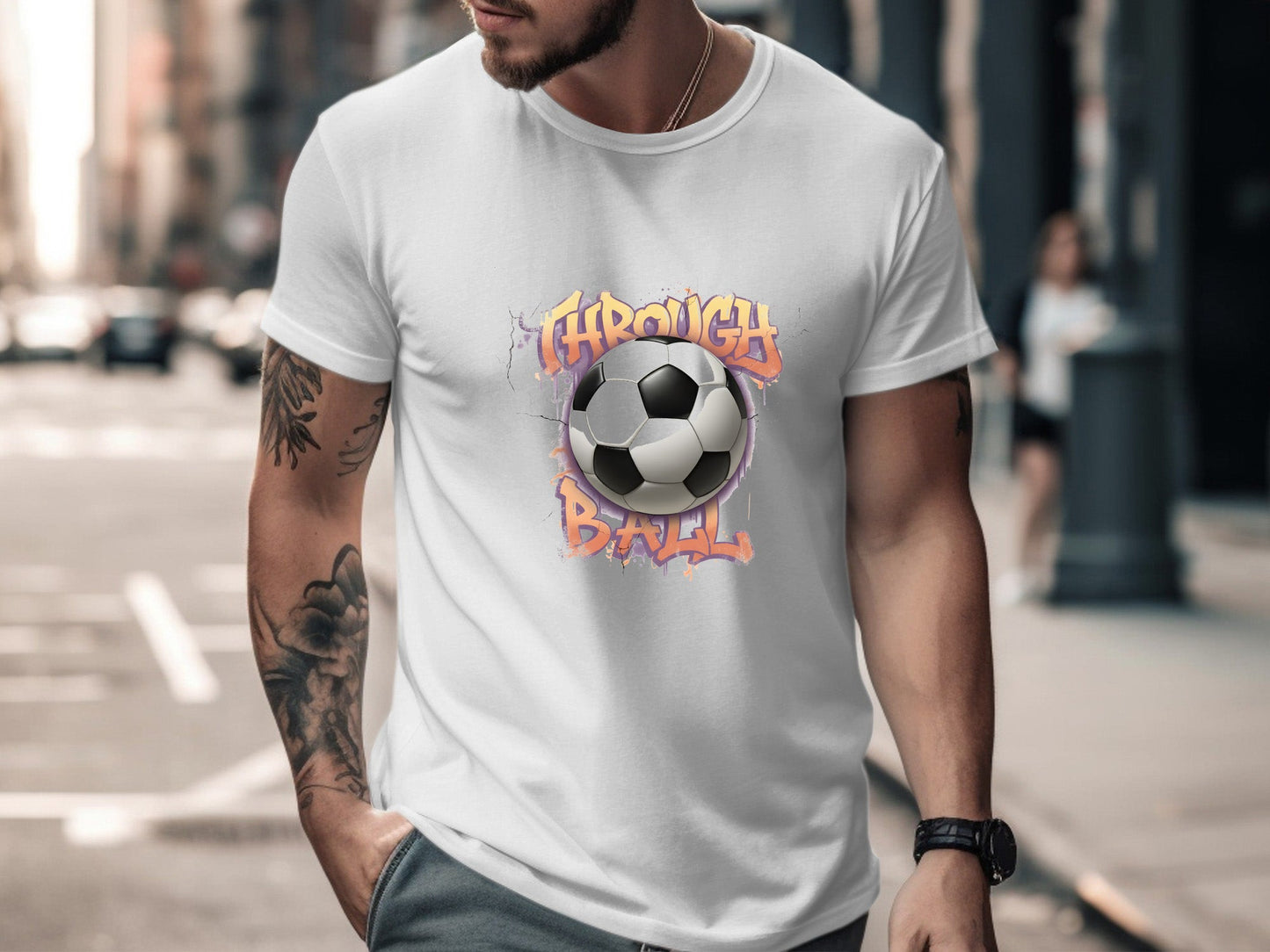 Through Ball Graffiti Style Soccer T-Shirt