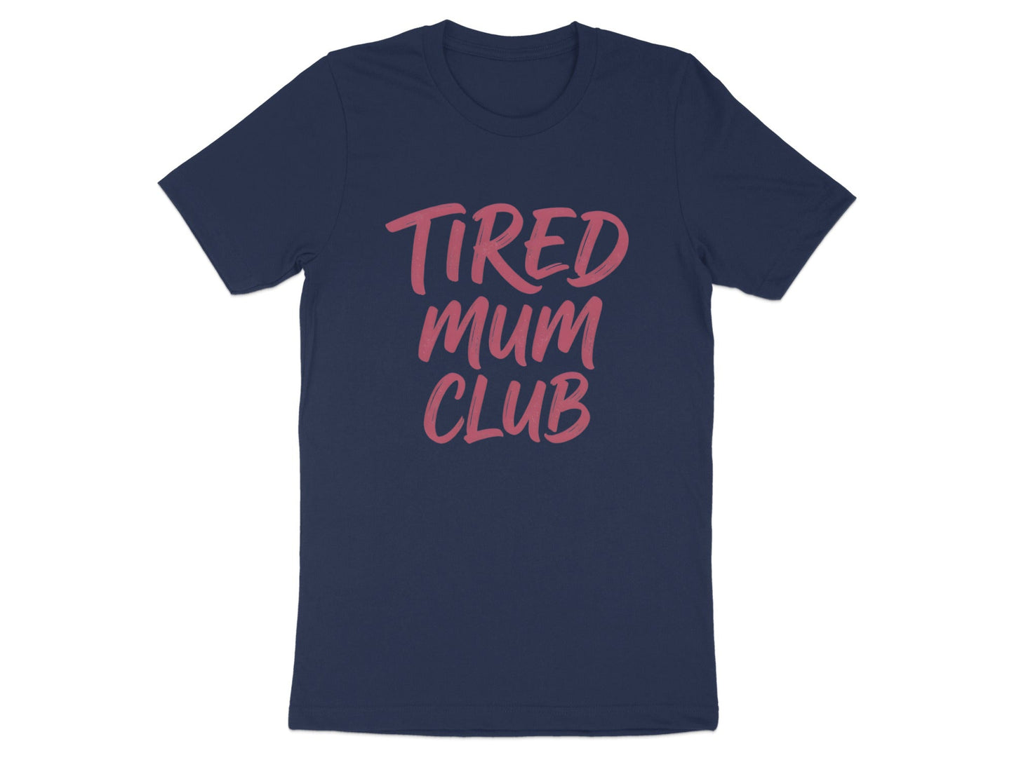 Tired Mum Club Script Tee - Minimalist Pastel Mauve Shirt