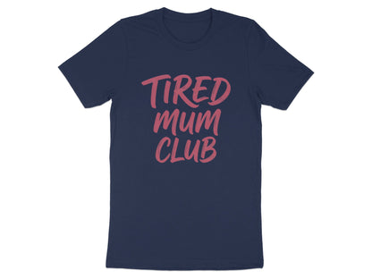Tired Mum Club Script Tee - Minimalist Pastel Mauve Shirt