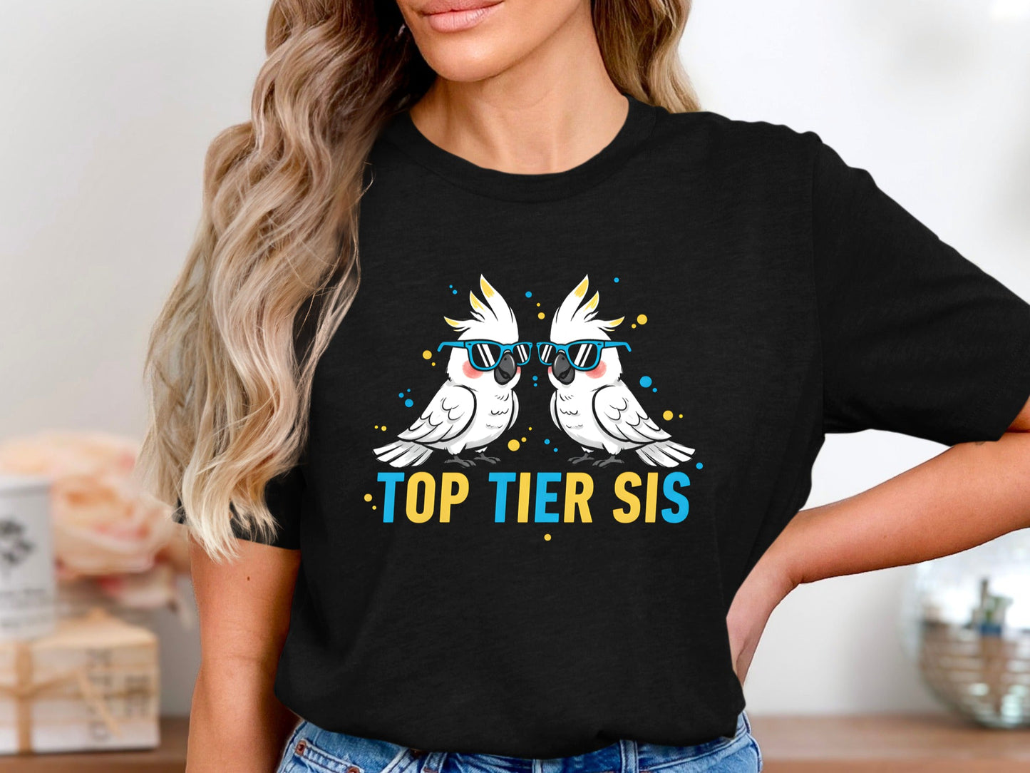 Top Tier Sis Cockatiel Tee - Funny Australian Parrot Shirt