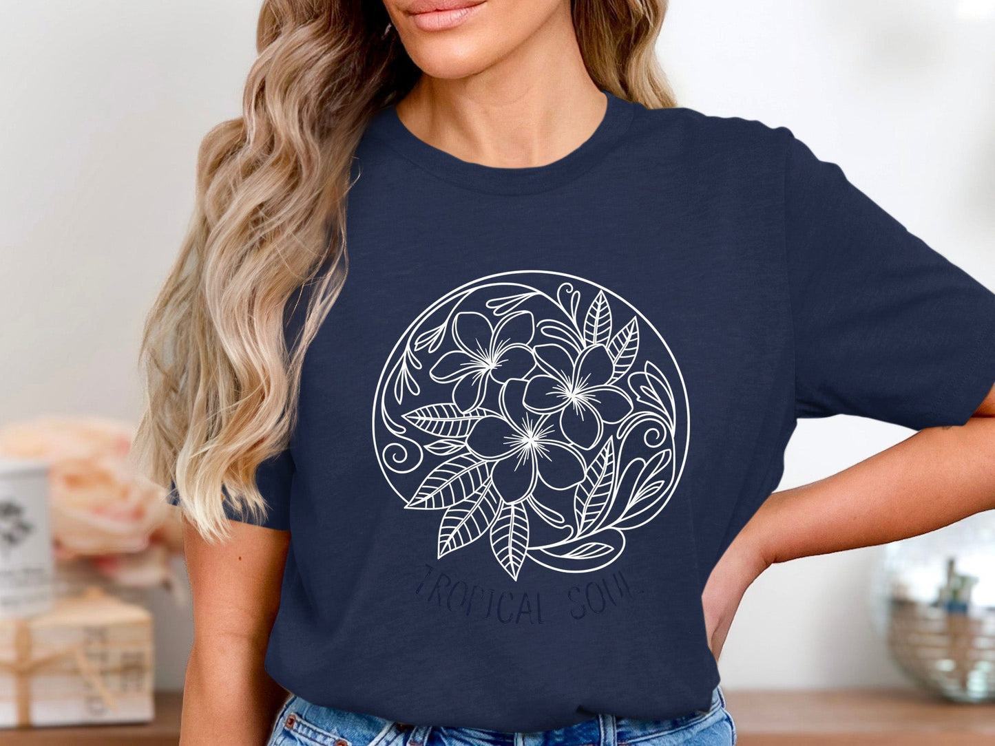 Ranunculus Bouquet Wreath Typography T-Shirt