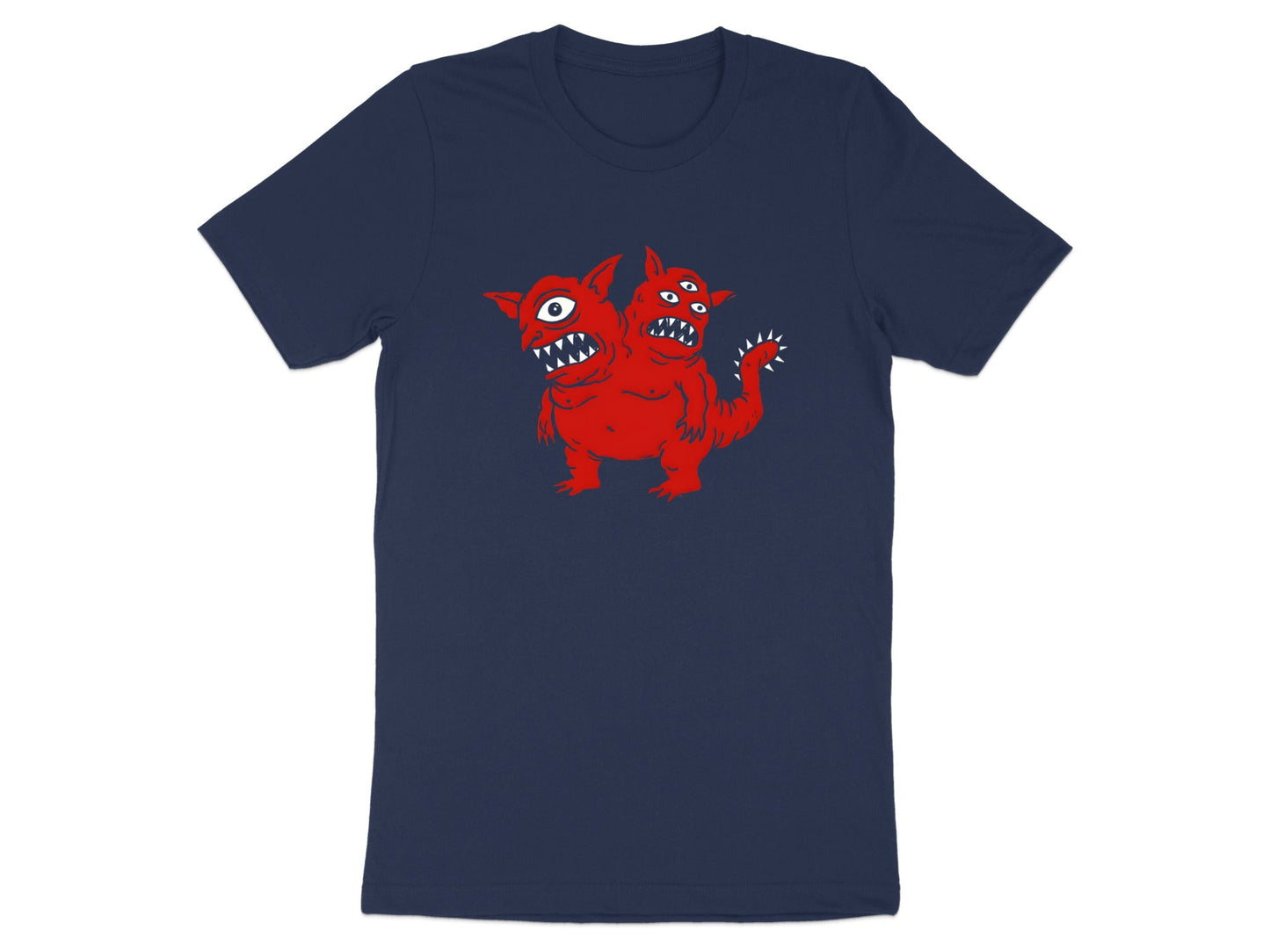 Two-Headed Red Kaiju Monster Graphic Tee