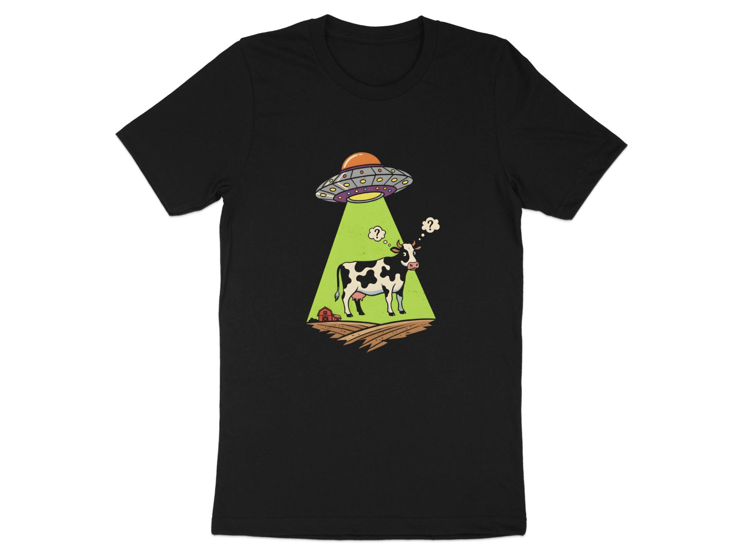 UFO Cow Abduction T-Shirt - Funny Alien Sci-Fi Graphic