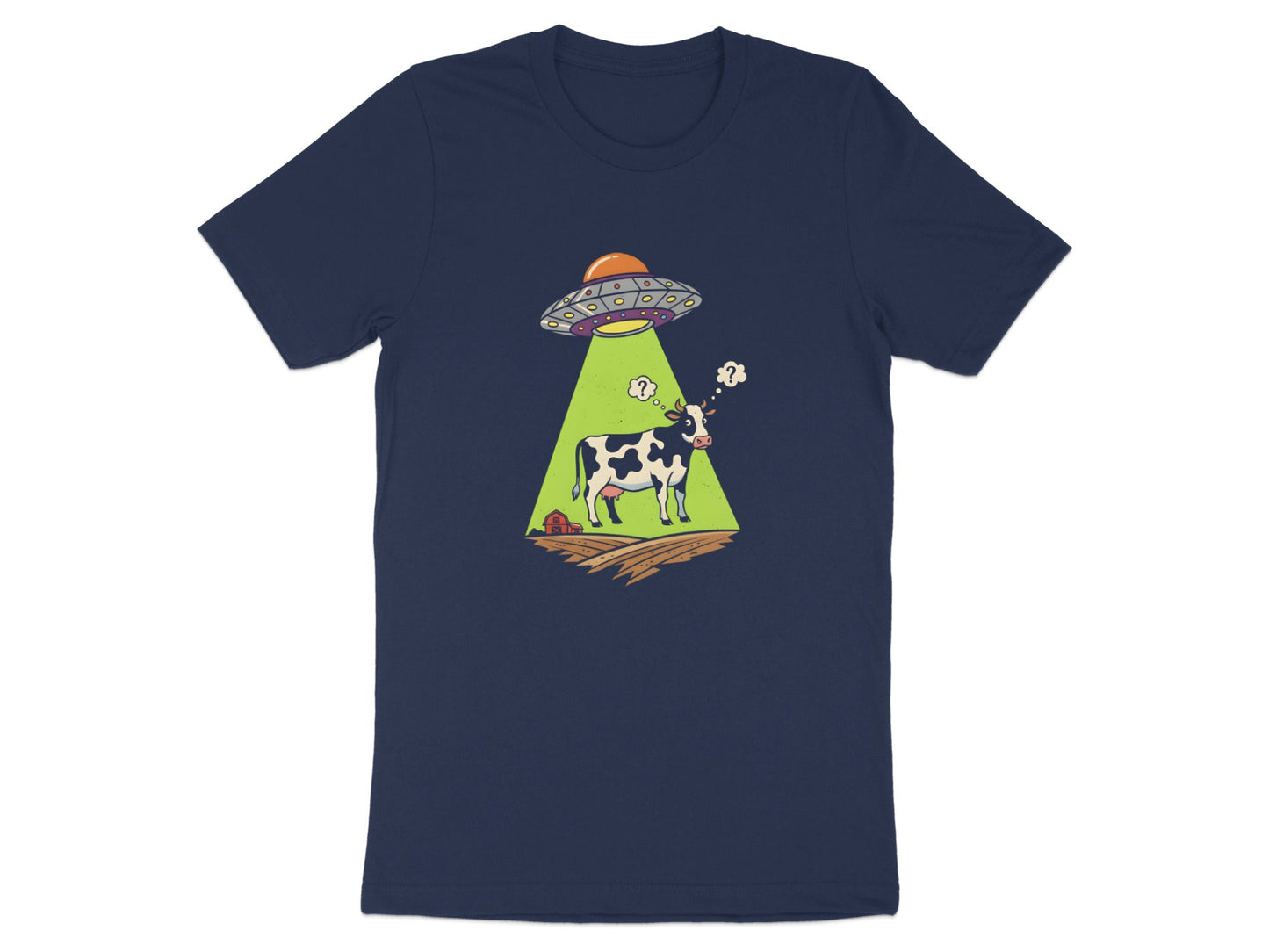 UFO Cow Abduction T-Shirt - Funny Alien Sci-Fi Graphic