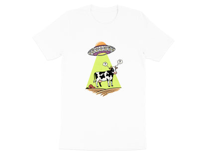 UFO Cow Abduction T-Shirt - Funny Alien Sci-Fi Graphic
