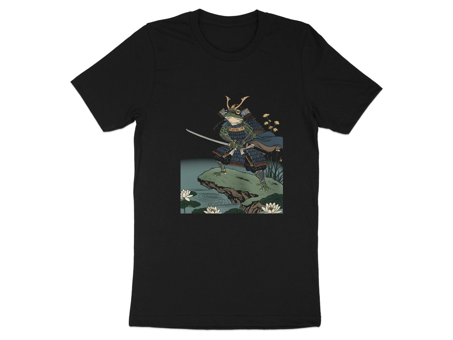 Samurai Toad Pond Lily Warrior T-Shirt