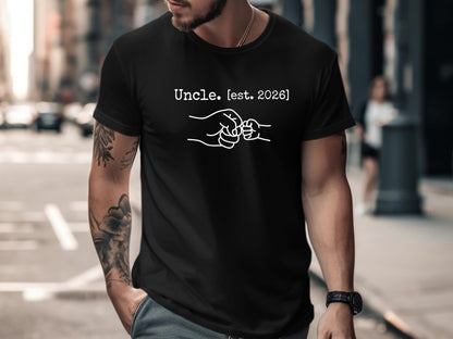 Uncle Est. 2026 Minimalist Graphic Tee - New Uncle Announcement