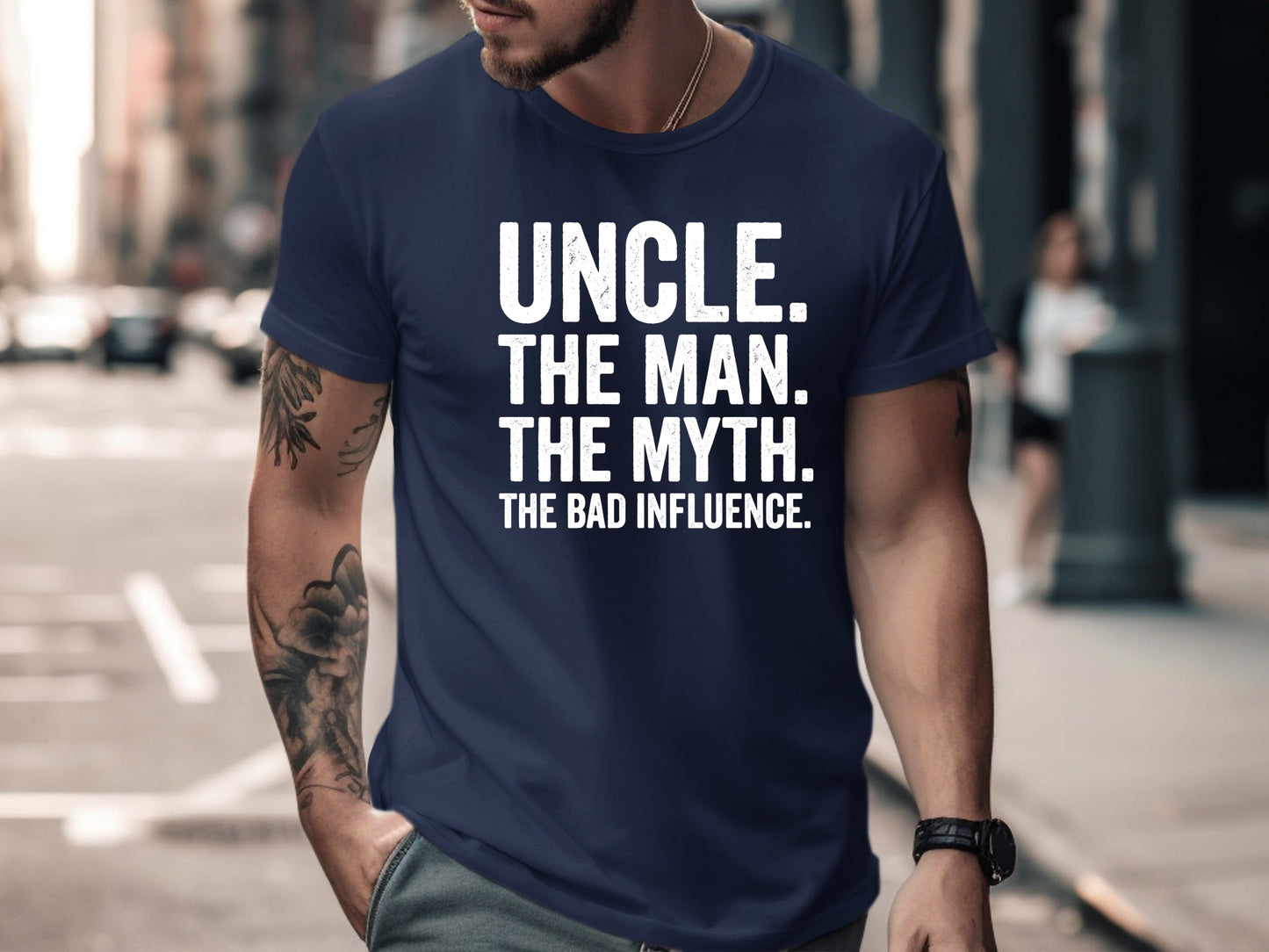 Uncle The Bad Influence Funny Quote Tee - Novelty Sibling Gift