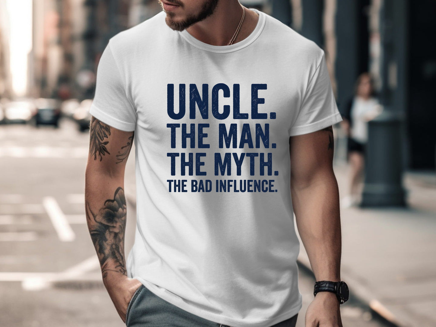 Uncle The Bad Influence Funny Quote Tee - Novelty Sibling Gift