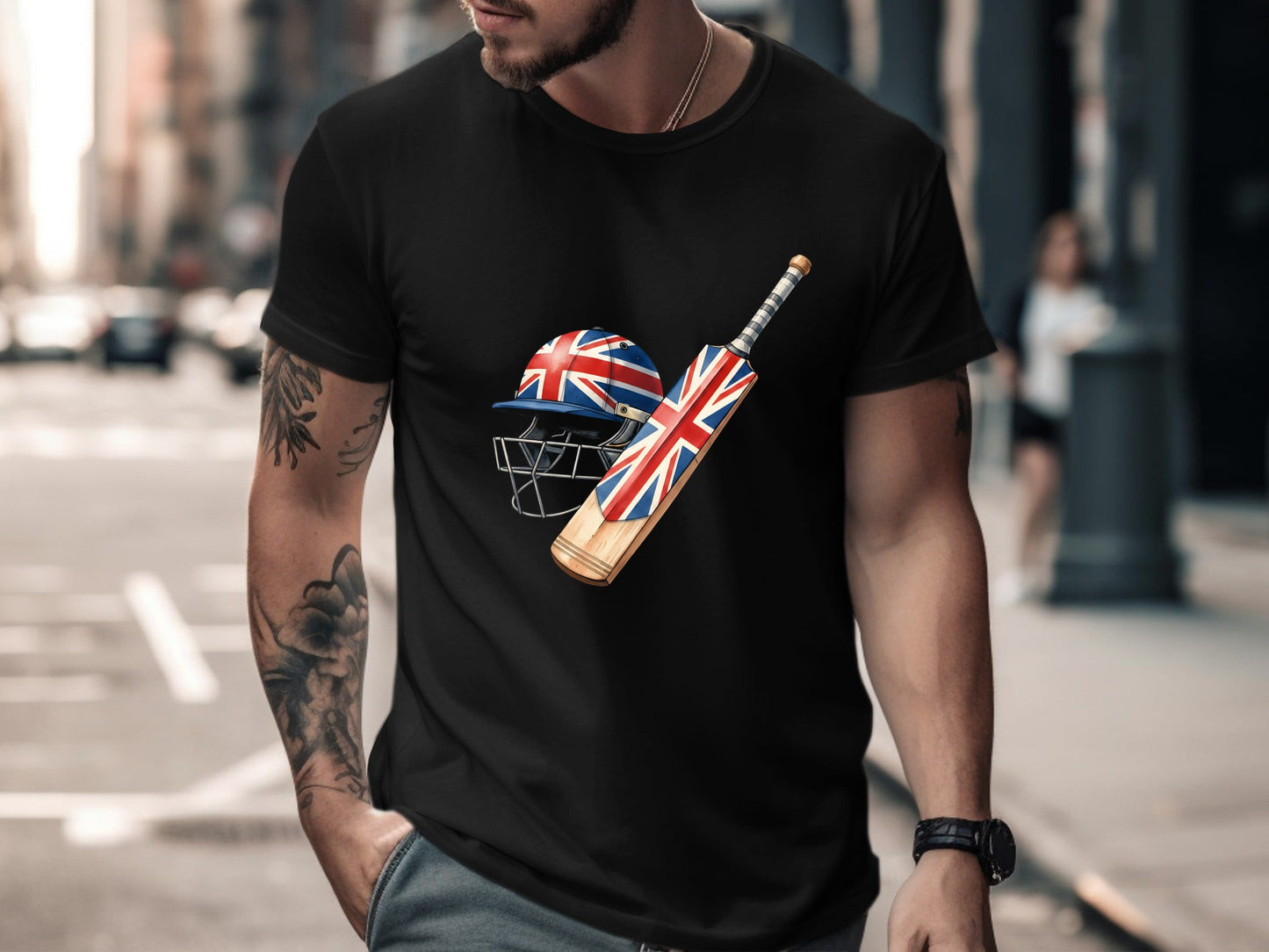Union Jack Cricket Gear T-Shirt - Classic Sports Style