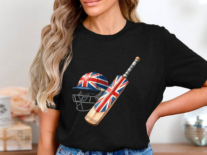 Union Jack Cricket Gear T-Shirt - Classic Sports Style