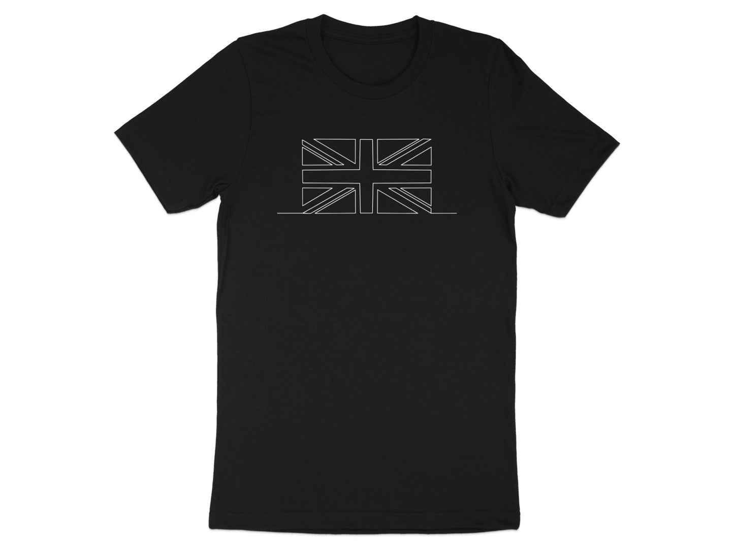 Minimalist Union Jack Line Art T-Shirt - Modern British Style