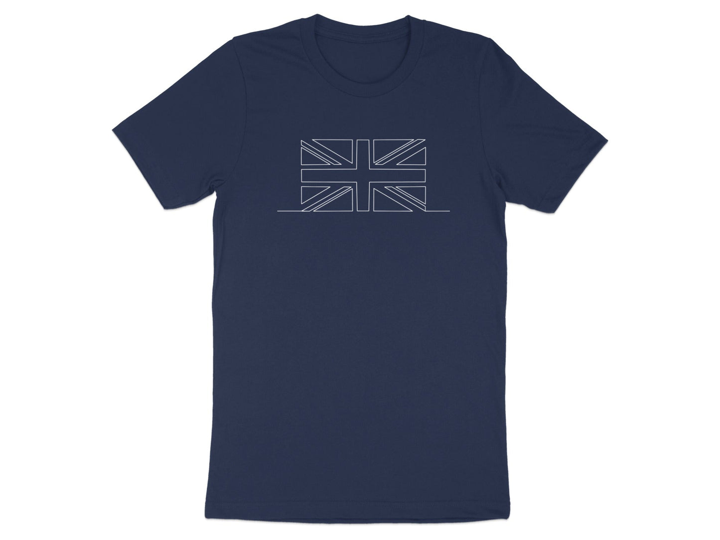 Minimalist Union Jack Line Art T-Shirt - Modern British Style