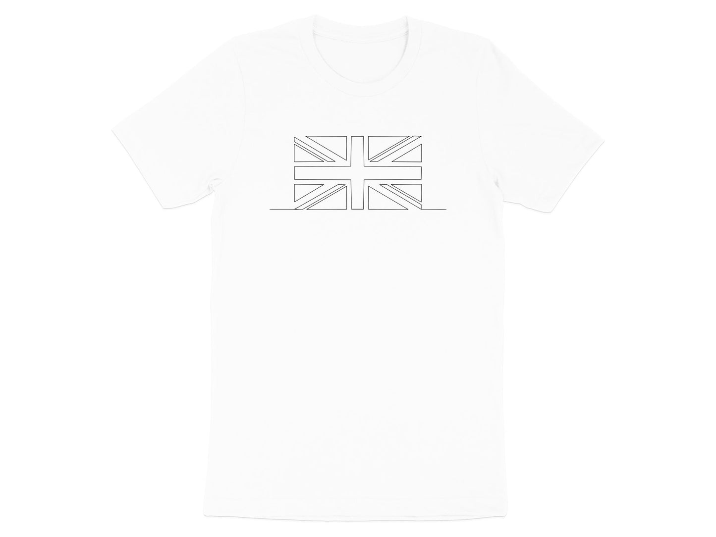 Minimalist Union Jack Line Art T-Shirt - Modern British Style