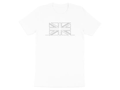 Minimalist Union Jack Line Art T-Shirt - Modern British Style