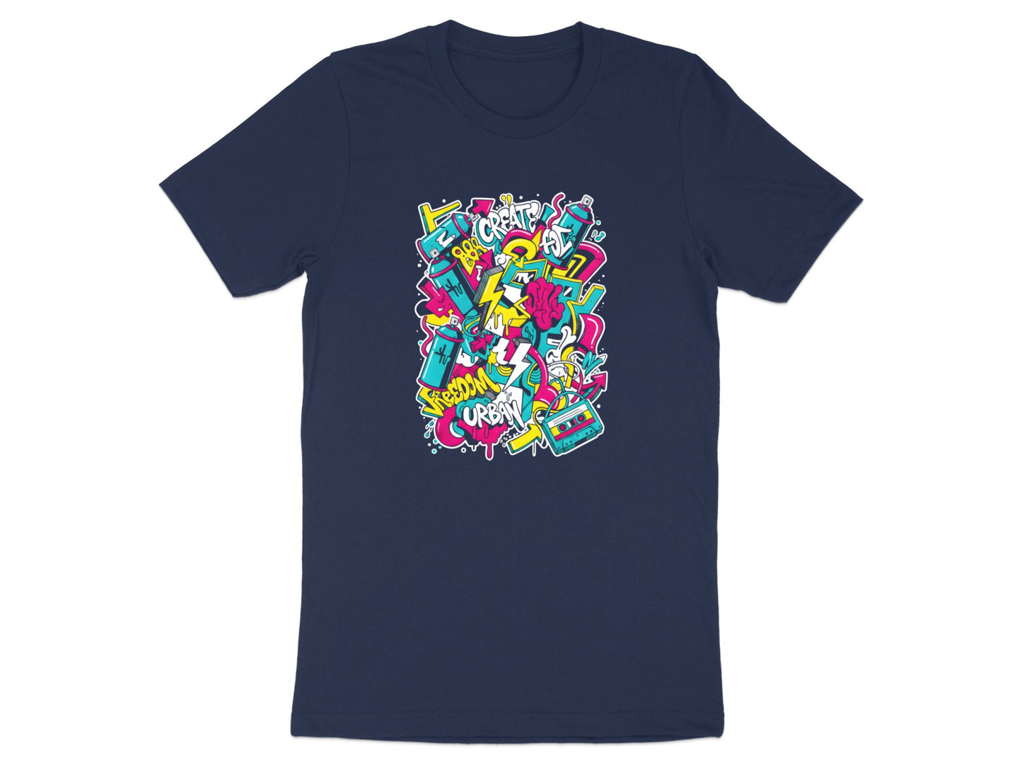 Urban Street Life Collage Graffiti Graphic Tee