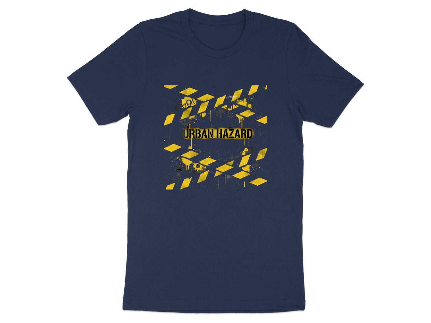 Urban Hazard Caution Tape Graffiti T-Shirt - Streetwear  Tee