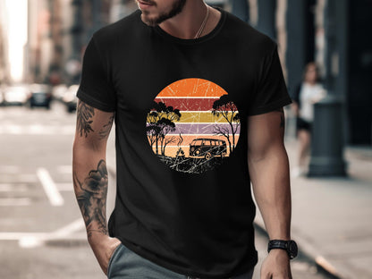 Retro Australian Campervan Sunset Silhouette T-Shirt