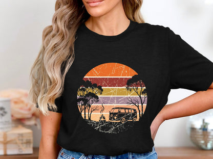 Retro Australian Campervan Sunset Silhouette T-Shirt