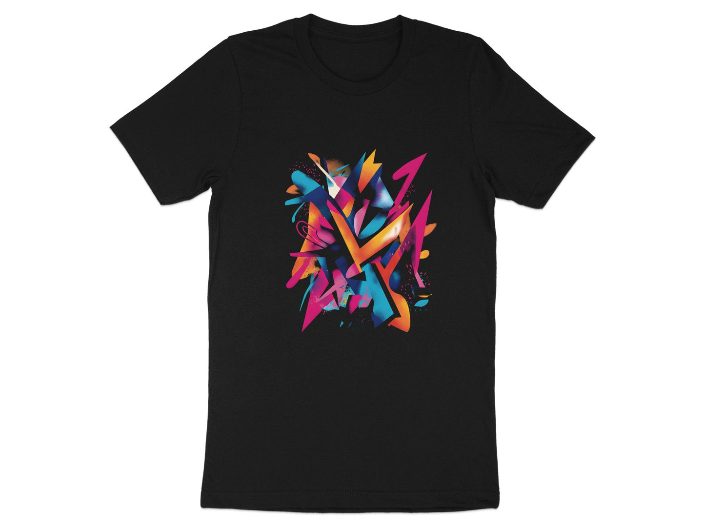 Cyber-Neon Graffiti Abstract T-Shirt