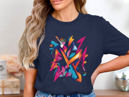 Cyber-Neon Graffiti Abstract T-Shirt