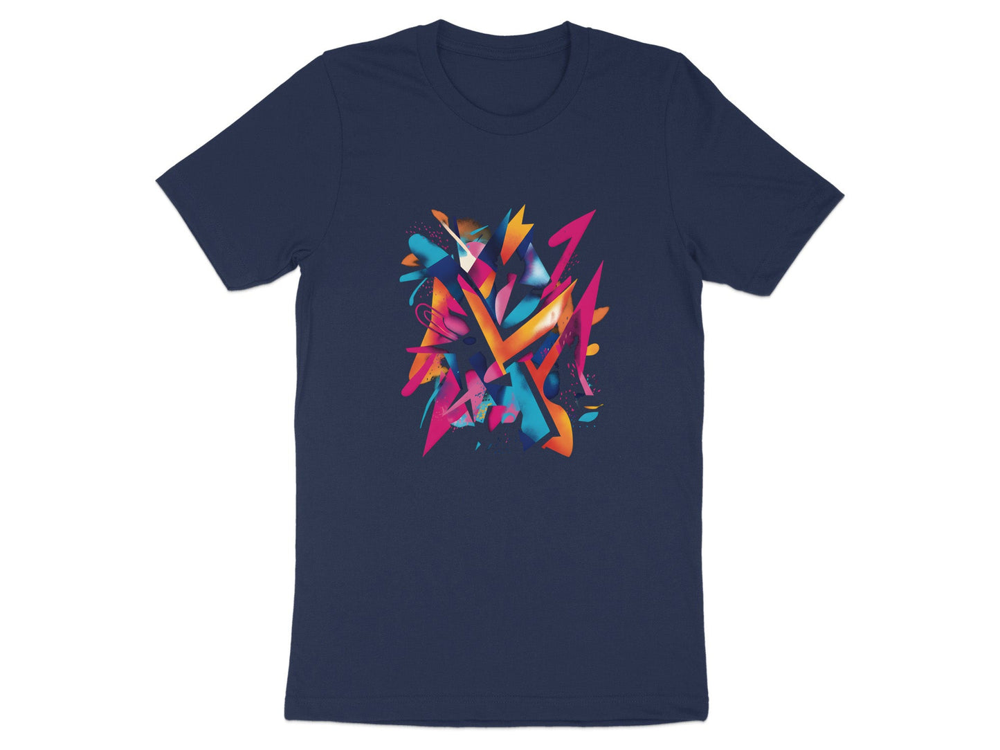 Cyber-Neon Graffiti Abstract T-Shirt