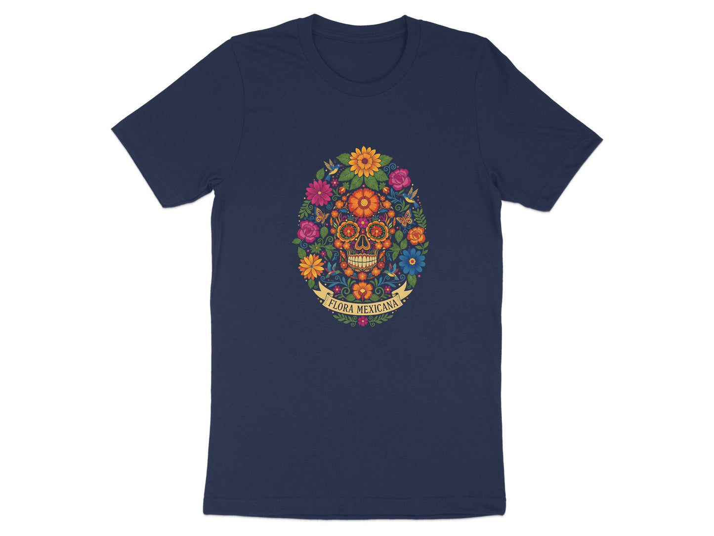 Flora Mexicana (Sugar Skull Style) Botanical Print T-Shirt