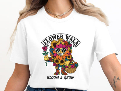 Flower Wala Retro Bloom & Grow T-Shirt