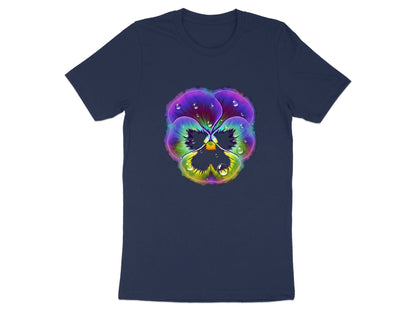 Psychedelic Dew Drops Neon Pansy cotton T-Shirt
