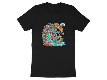 Surfing Skeleton Pizza Wave T-Shirt