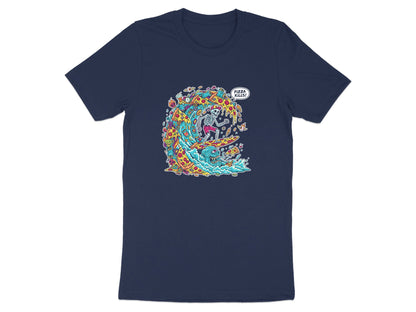 Surfing Skeleton Pizza Wave T-Shirt