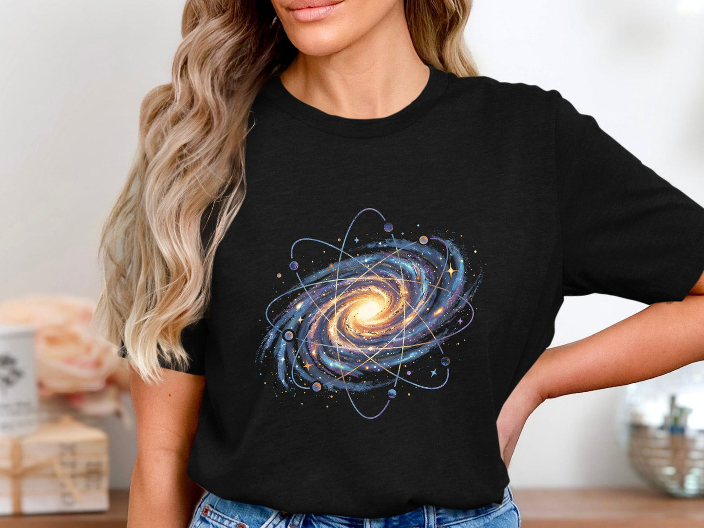 Celestial Physics Art Atomic Galaxy Space T-Shirt