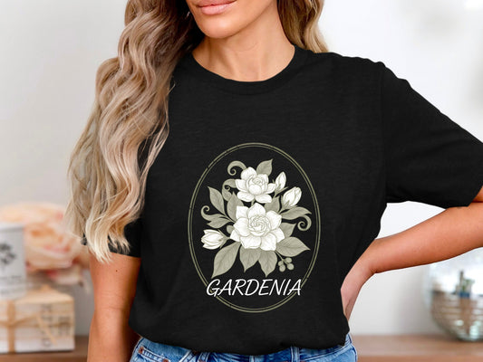 Gardenia Botanical Illustration t-shirt