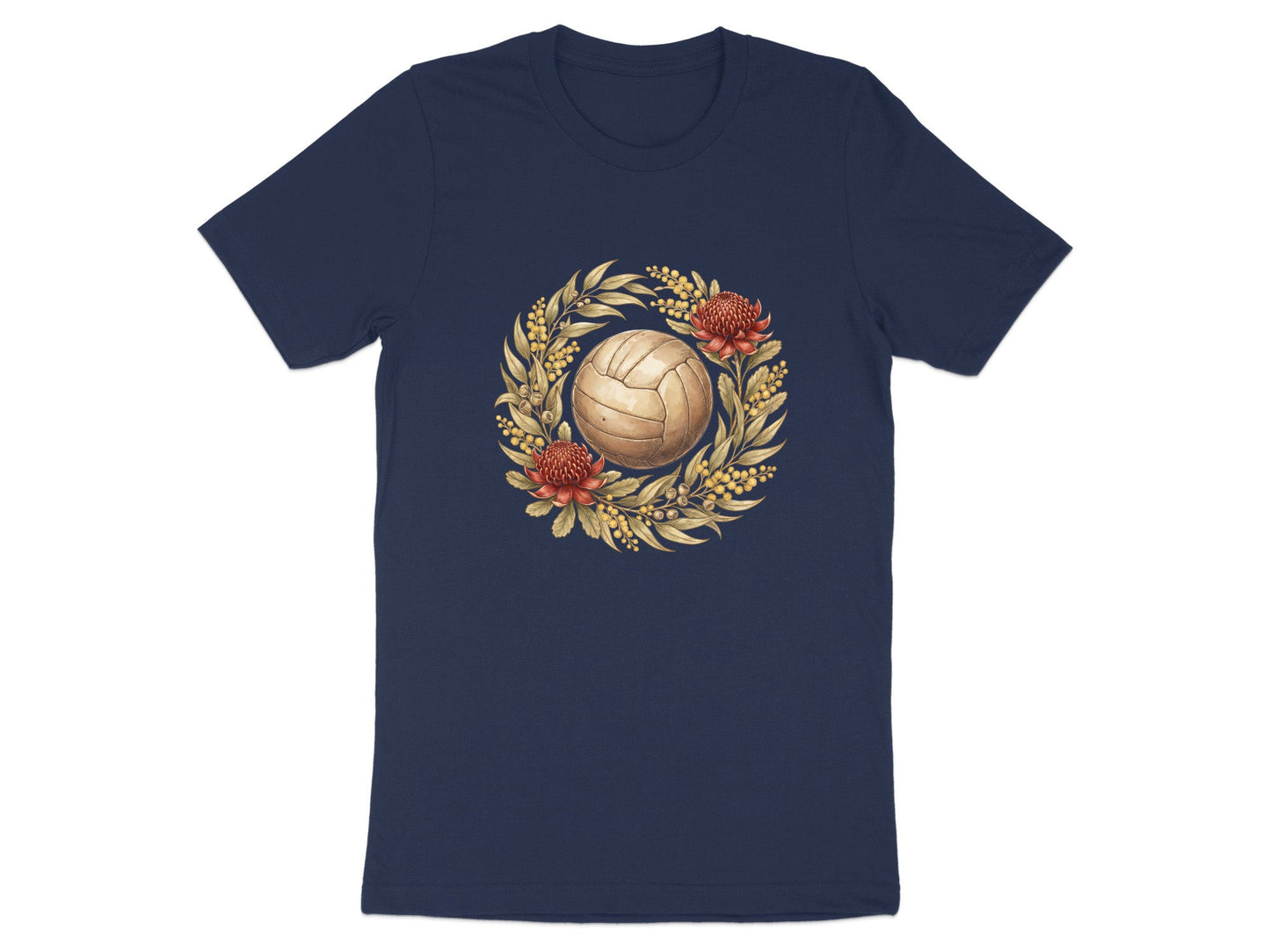 Australian Native Flora Netball T-Shirt - Vintage Botanical