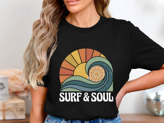 Surf & Soul Retro Mandala Wave T-Shirt