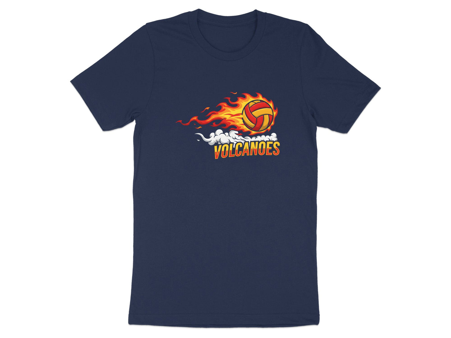 Volcanoes Flaming Volleyball Mascot T-Shirt
