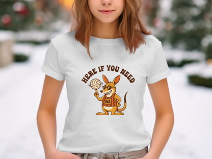 WA Kangaroo "Here If You Need" Netball T-Shirt