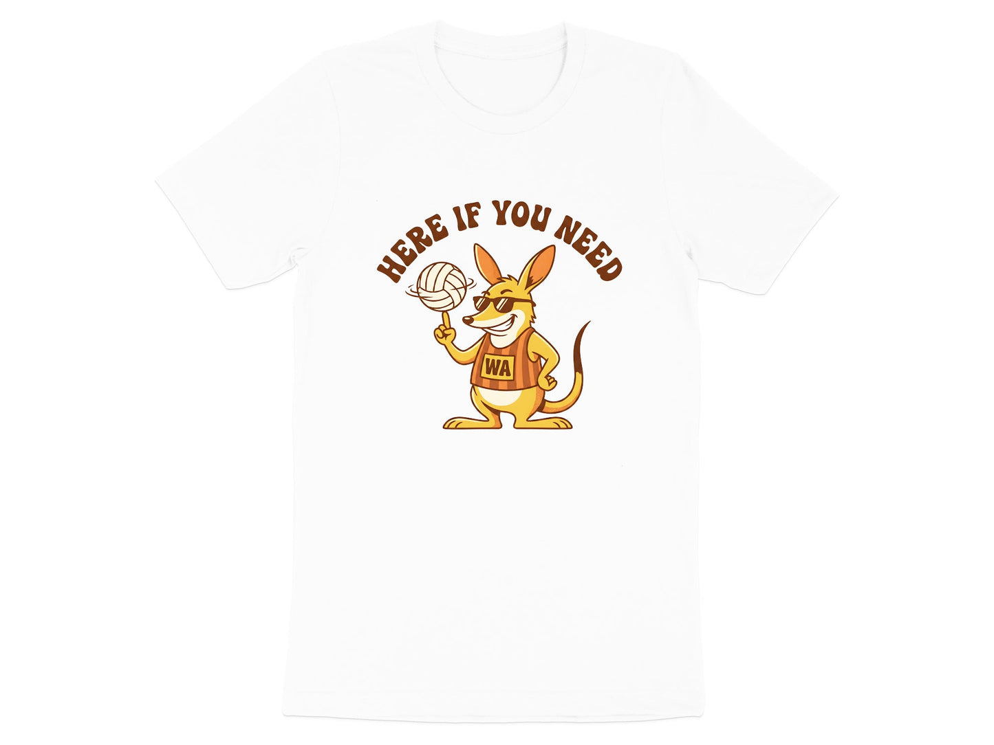 WA Kangaroo "Here If You Need" Netball T-Shirt