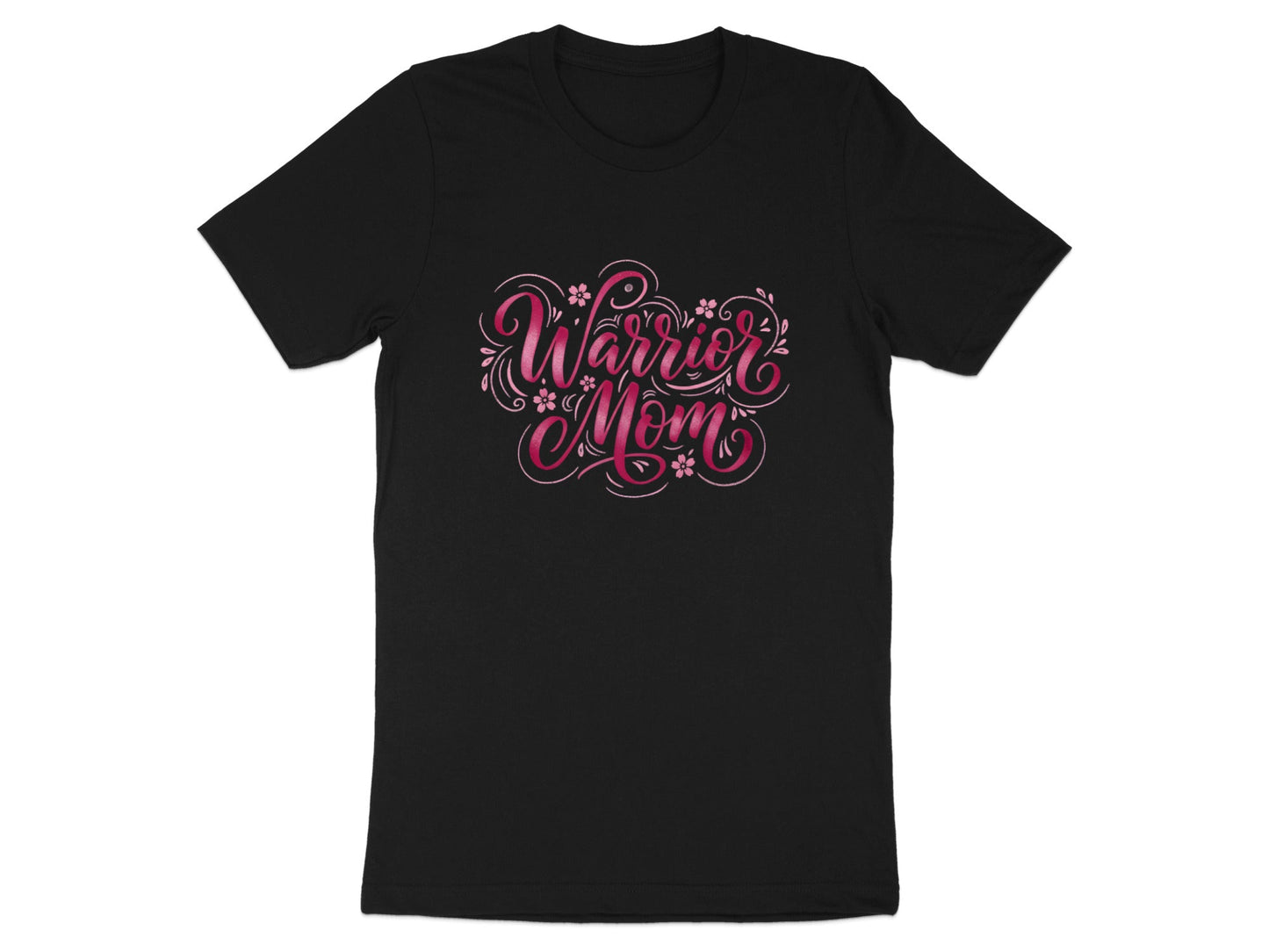 Warrior Mom Pink Ribbon Calligraphy T-Shirt